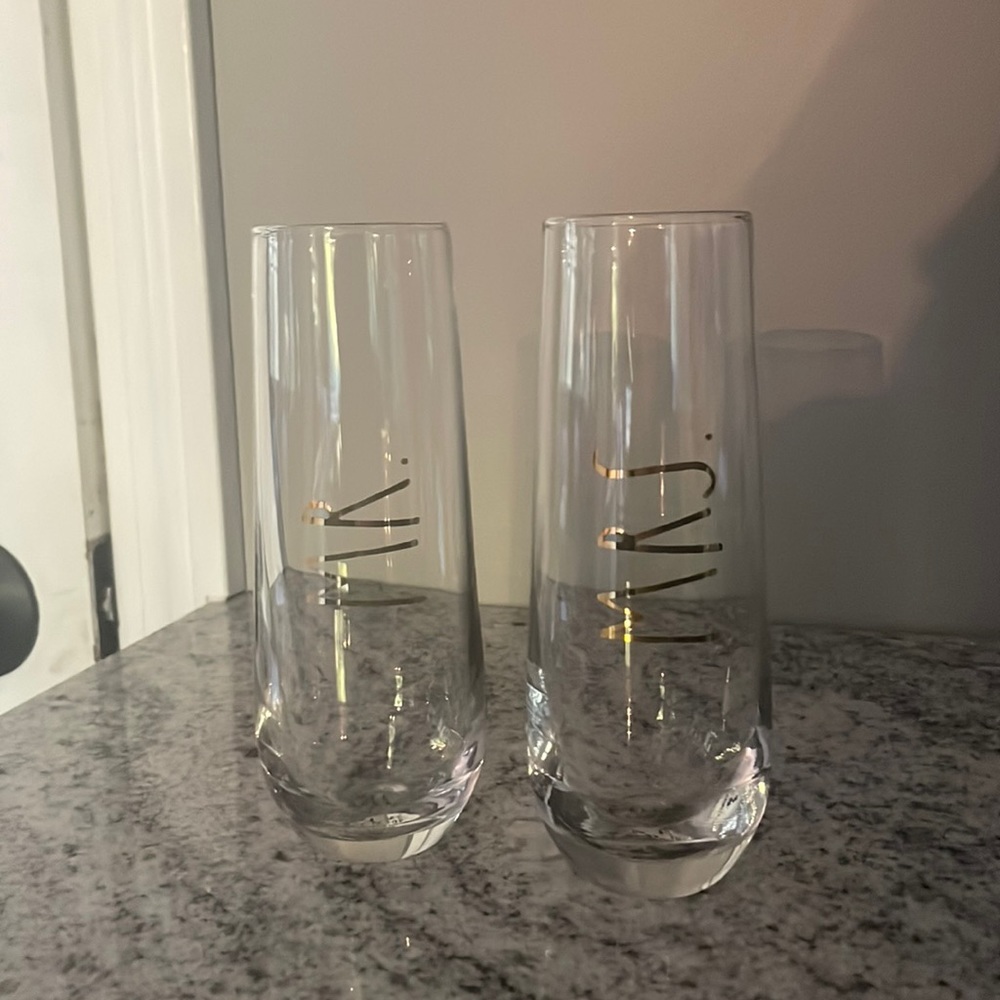 Mr & Mrs Wine Flutes